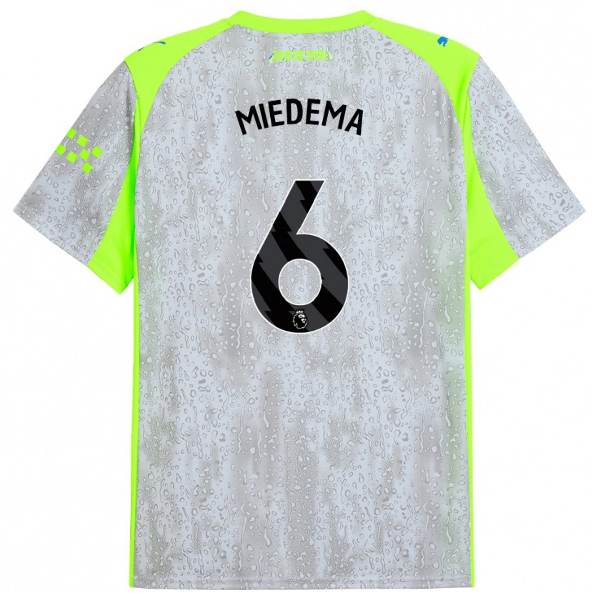 Danxen Kinder Vivianne Miedema #6 Grau Gelb Ausweichtrikot Trikot 2025/26 T-Shirt Österreich