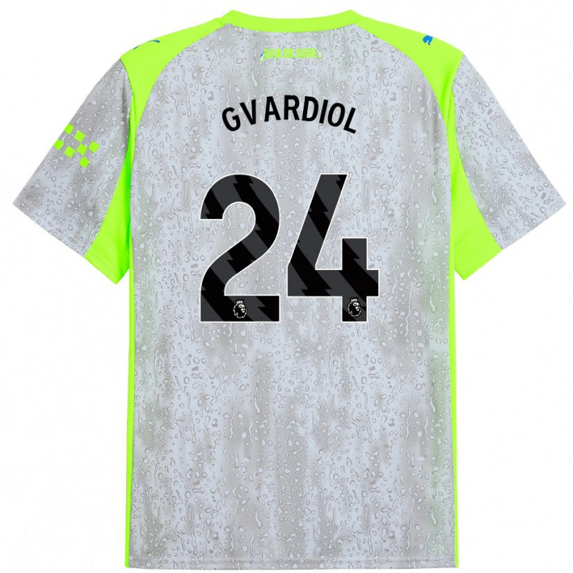 Danxen Kinder Josko Gvardiol #24 Grau Gelb Ausweichtrikot Trikot 2025/26 T-Shirt Österreich