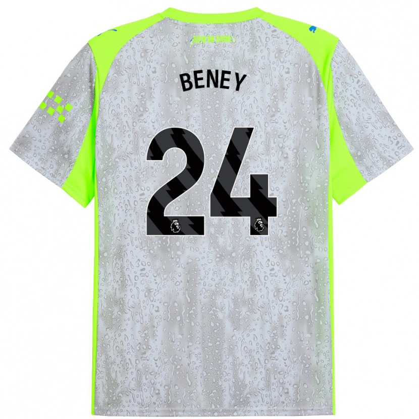Danxen Kinder Iman Beney #24 Grau Gelb Ausweichtrikot Trikot 2025/26 T-Shirt Österreich