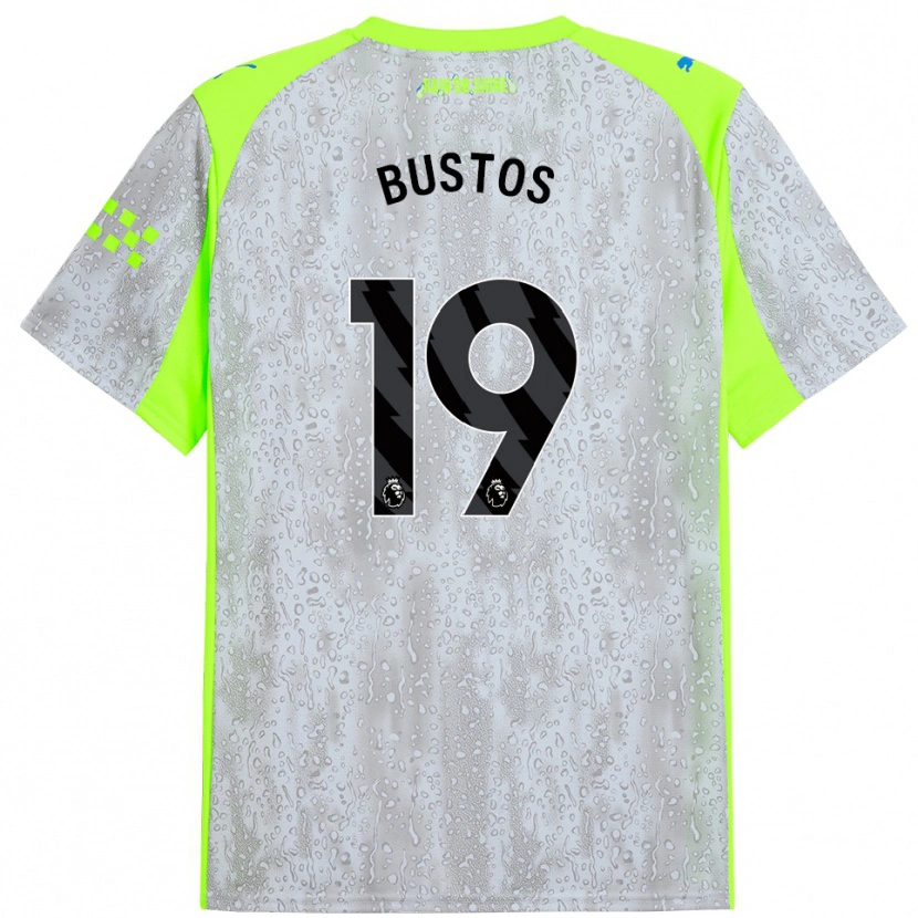 Danxen Kinder Nahuel Bustos #19 Grau Gelb Ausweichtrikot Trikot 2025/26 T-Shirt Österreich