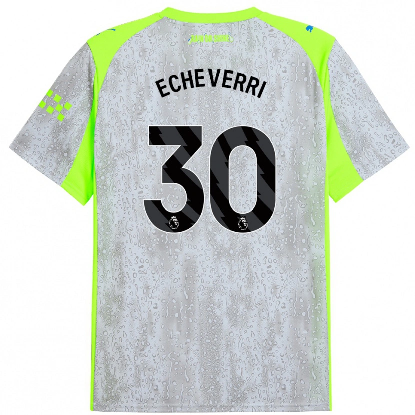 Danxen Kinder Claudio Echeverri #30 Grau Gelb Ausweichtrikot Trikot 2025/26 T-Shirt Österreich