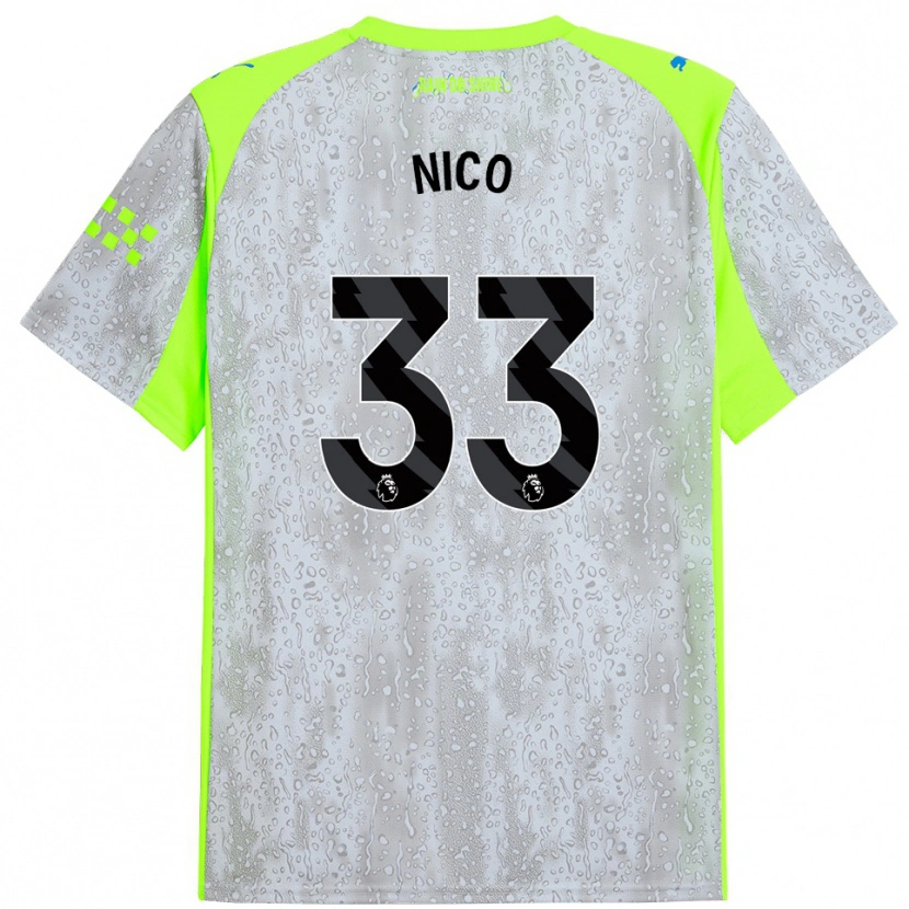 Danxen Kinder Nico O'reilly #33 Grau Gelb Ausweichtrikot Trikot 2025/26 T-Shirt Österreich