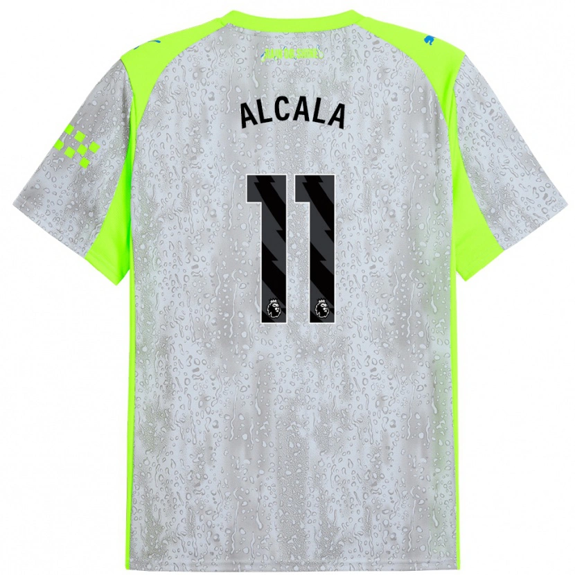Danxen Kinder Álex Alcalá #11 Grau Gelb Ausweichtrikot Trikot 2025/26 T-Shirt Österreich