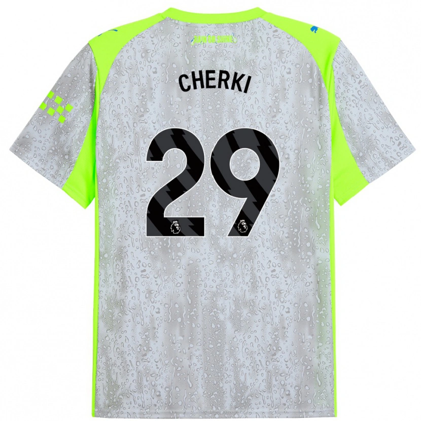Danxen Kinder Rayan Cherki #29 Grau Gelb Ausweichtrikot Trikot 2025/26 T-Shirt Österreich