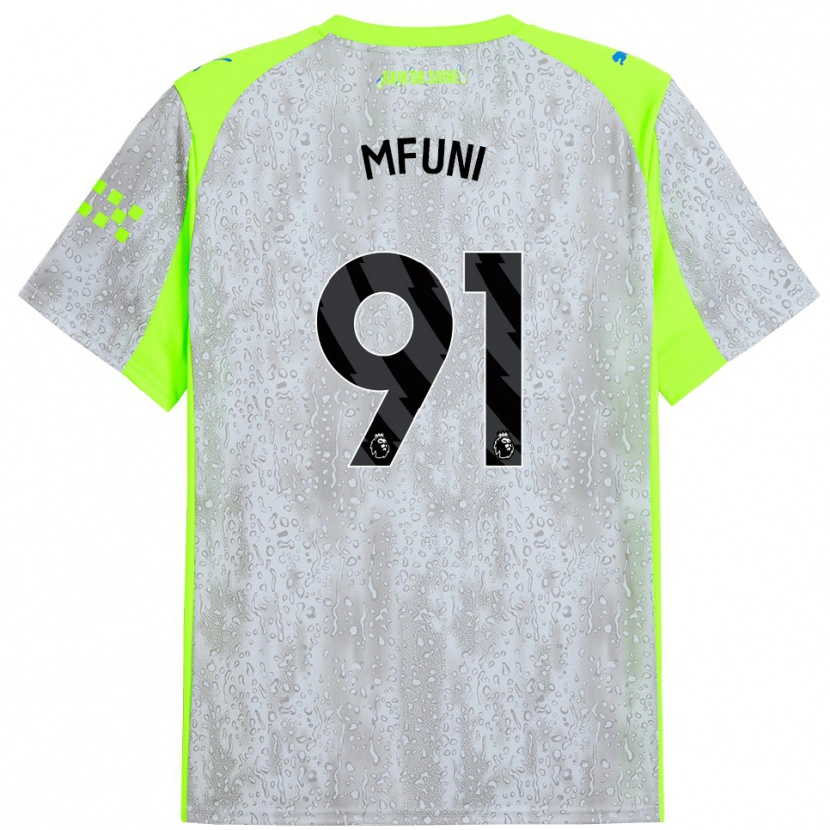 Danxen Kinder Stephen Mfuni #91 Grau Gelb Ausweichtrikot Trikot 2025/26 T-Shirt Österreich