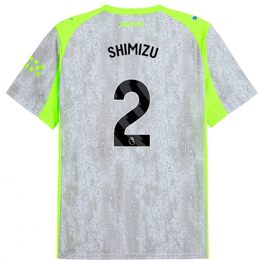 Danxen Kinder Risa Shimizu #2 Grau Gelb Ausweichtrikot Trikot 2025/26 T-Shirt Österreich