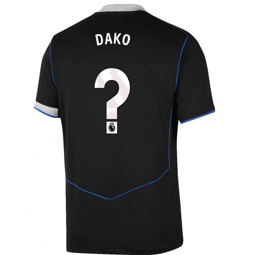 Danxen Kinder Jacob Dako #0 Schwarz Blau Silber Ausweichtrikot Trikot 2025/26 T-Shirt Österreich