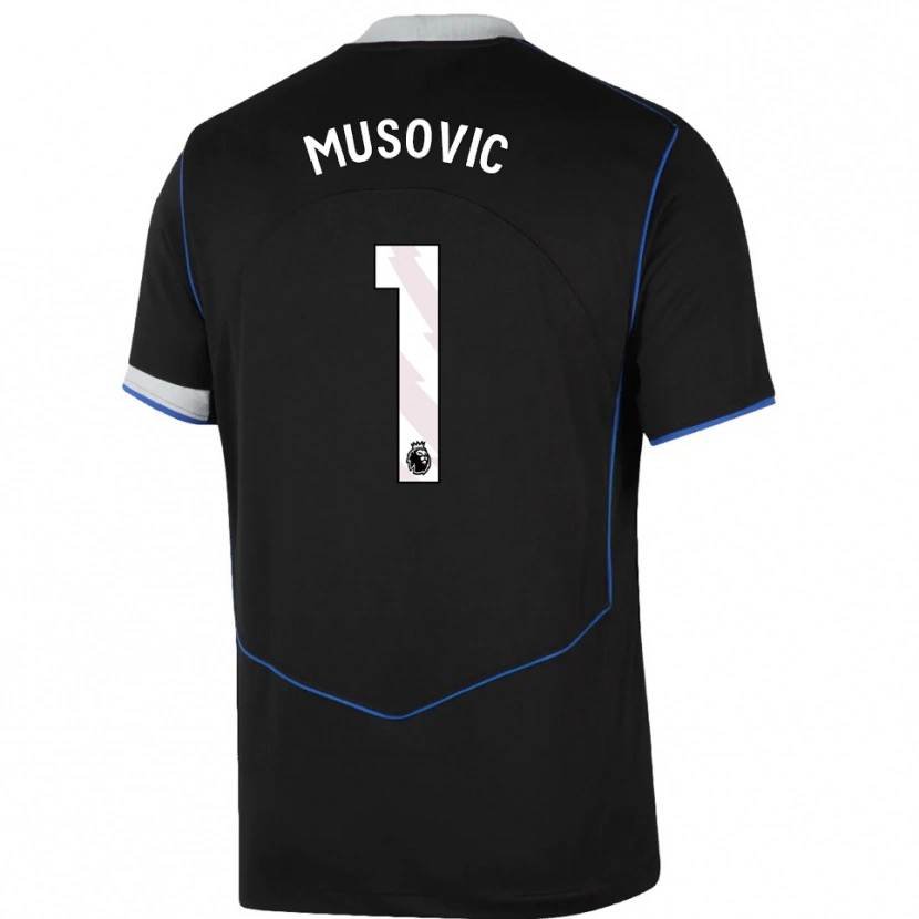 Danxen Kinder Zecira Musovic #1 Schwarz Blau Silber Ausweichtrikot Trikot 2025/26 T-Shirt Österreich