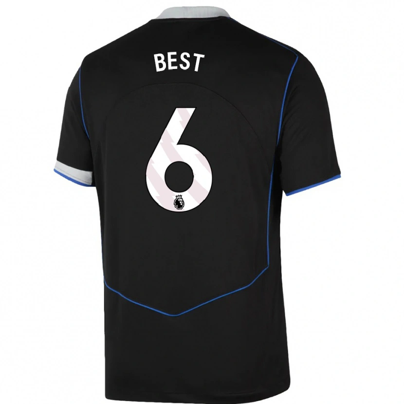 Danxen Kinder Kian Best #6 Schwarz Blau Silber Ausweichtrikot Trikot 2025/26 T-Shirt Österreich
