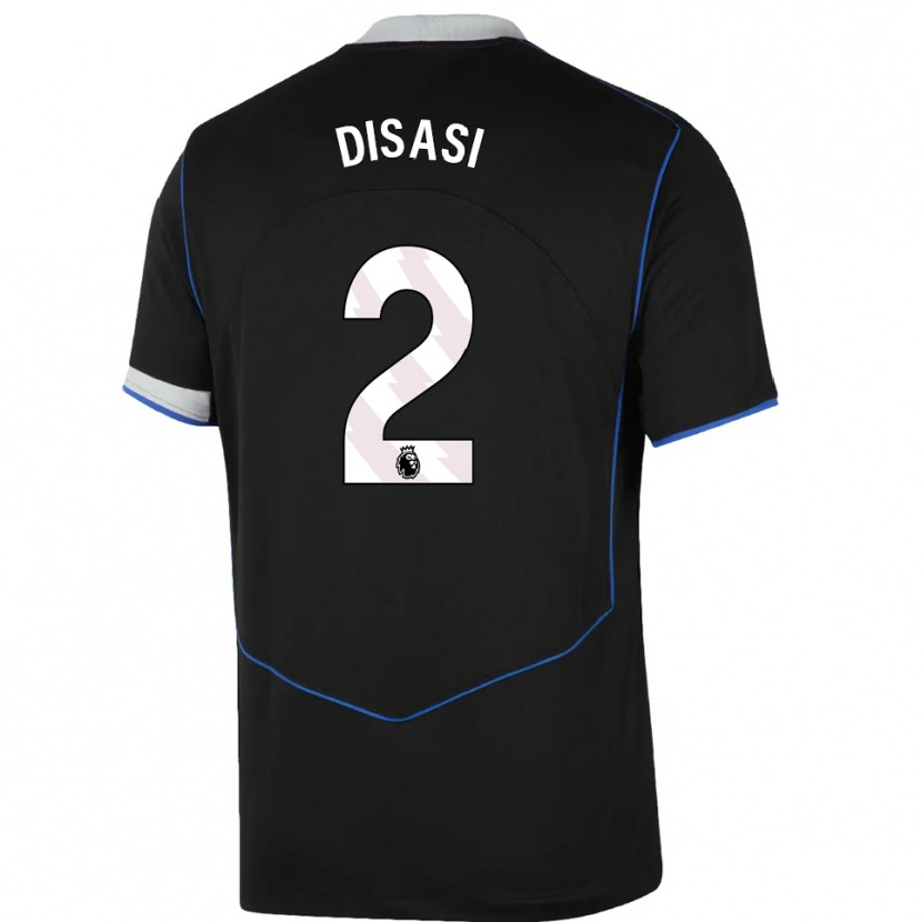 Danxen Kinder Axel Disasi #2 Schwarz Blau Silber Ausweichtrikot Trikot 2025/26 T-Shirt Österreich