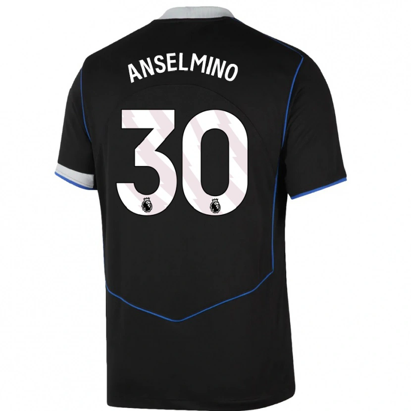 Danxen Kinder Aarón Anselmino #30 Schwarz Blau Silber Ausweichtrikot Trikot 2025/26 T-Shirt Österreich