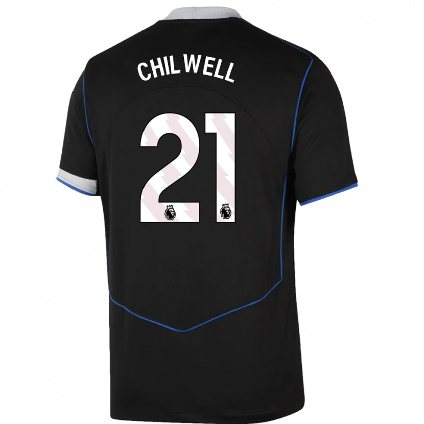 Danxen Kinder Ben Chilwell #21 Schwarz Blau Silber Ausweichtrikot Trikot 2025/26 T-Shirt Österreich