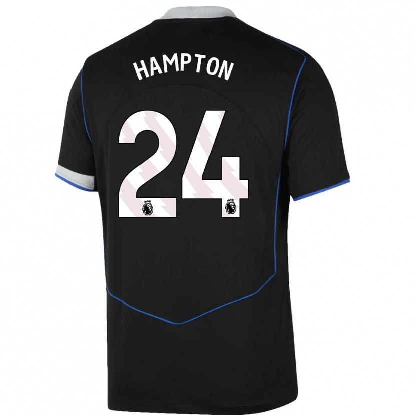 Danxen Kinder Hannah Hampton #24 Schwarz Blau Silber Ausweichtrikot Trikot 2025/26 T-Shirt Österreich