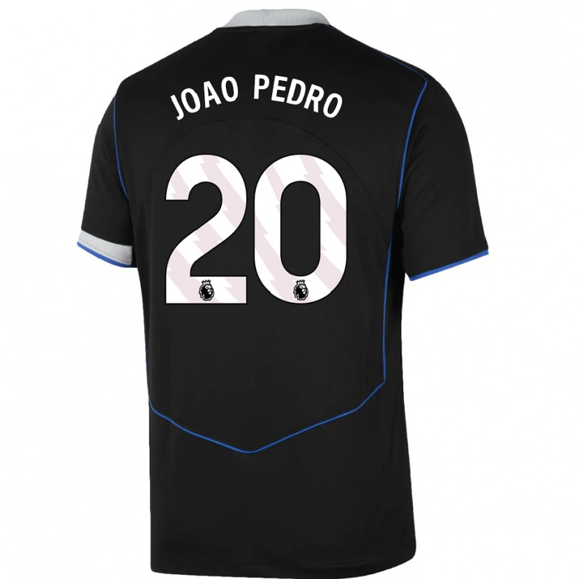 Danxen Kinder João Pedro #20 Schwarz Blau Silber Ausweichtrikot Trikot 2025/26 T-Shirt Österreich