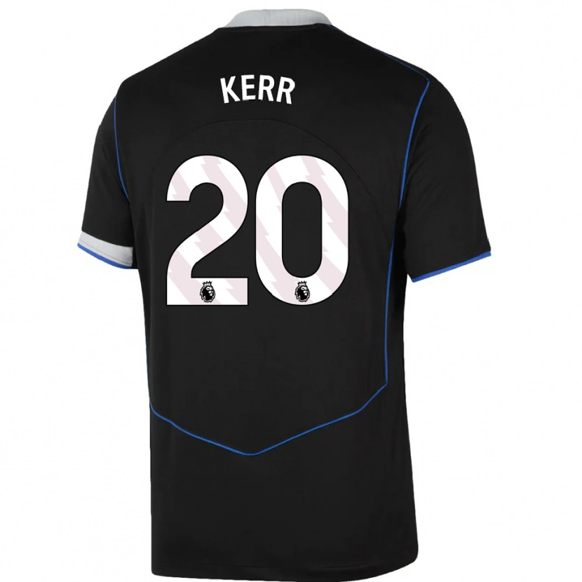 Danxen Kinder Sam Kerr #20 Schwarz Blau Silber Ausweichtrikot Trikot 2025/26 T-Shirt Österreich
