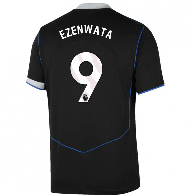 Danxen Kinder Chizaram Ezenwata #9 Schwarz Blau Silber Ausweichtrikot Trikot 2025/26 T-Shirt Österreich