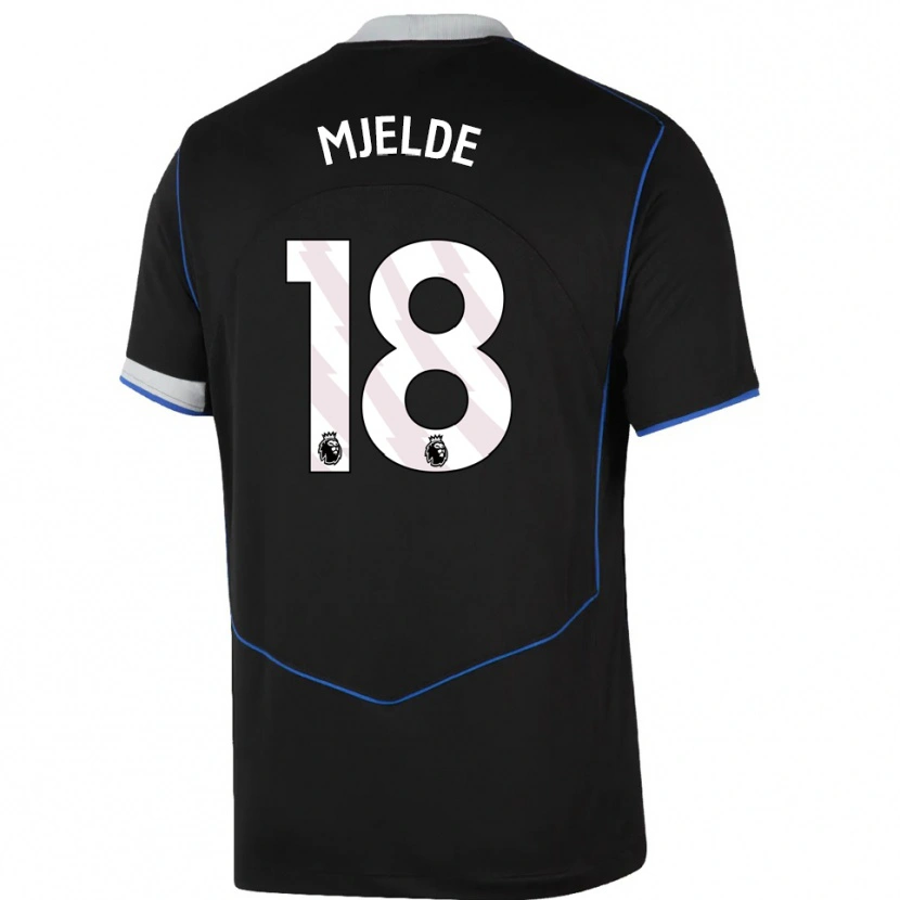 Danxen Kinder Maren Mjelde #18 Schwarz Blau Silber Ausweichtrikot Trikot 2025/26 T-Shirt Österreich