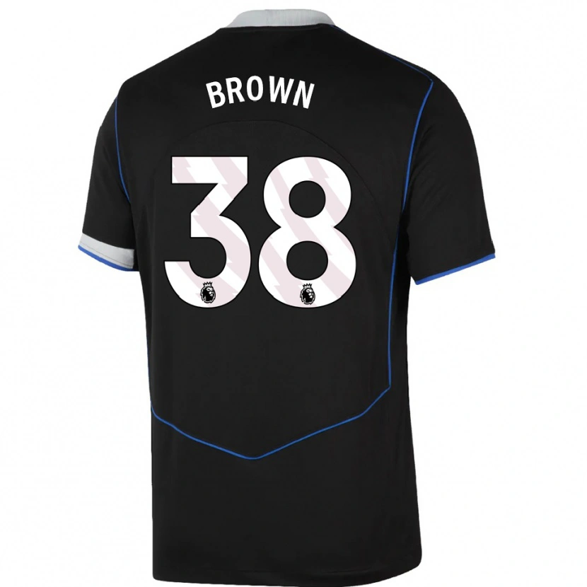 Danxen Kinder Cerys Brown #38 Schwarz Blau Silber Ausweichtrikot Trikot 2025/26 T-Shirt Österreich