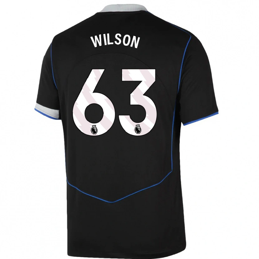 Danxen Kinder Kaiden Wilson #63 Schwarz Blau Silber Ausweichtrikot Trikot 2025/26 T-Shirt Österreich