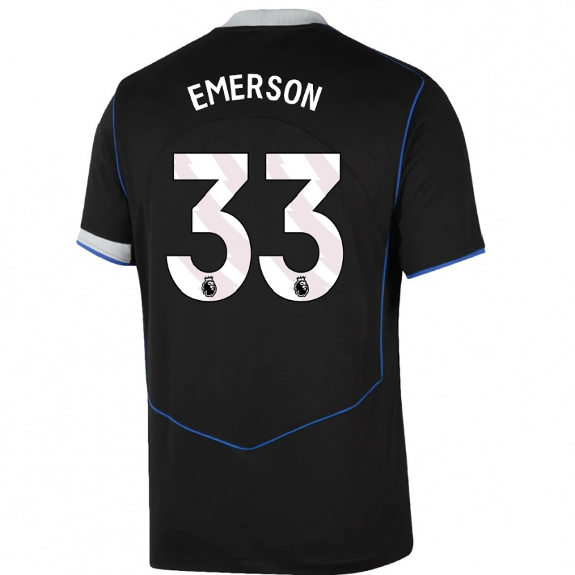 Danxen Kinder Emerson #33 Schwarz Blau Silber Ausweichtrikot Trikot 2025/26 T-Shirt Österreich