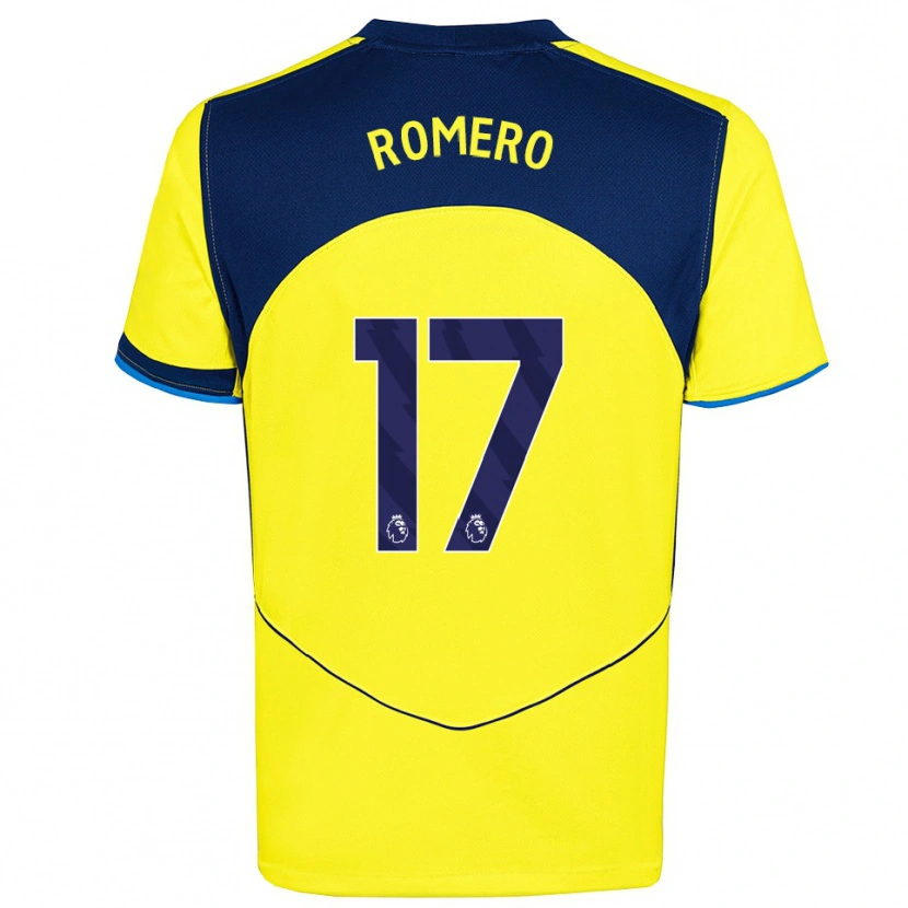 Danxen Kinder Cristian Romero #17 Gelb Marineblau Ausweichtrikot Trikot 2025/26 T-Shirt Österreich