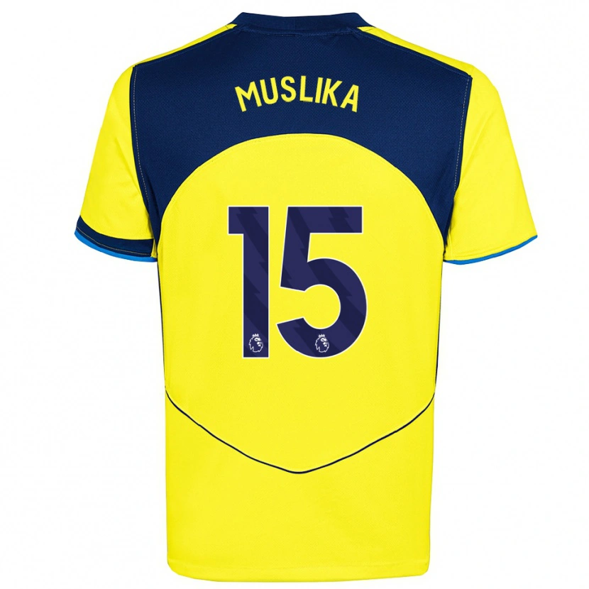 Danxen Kinder Armend Muslika #15 Gelb Marineblau Ausweichtrikot Trikot 2025/26 T-Shirt Österreich