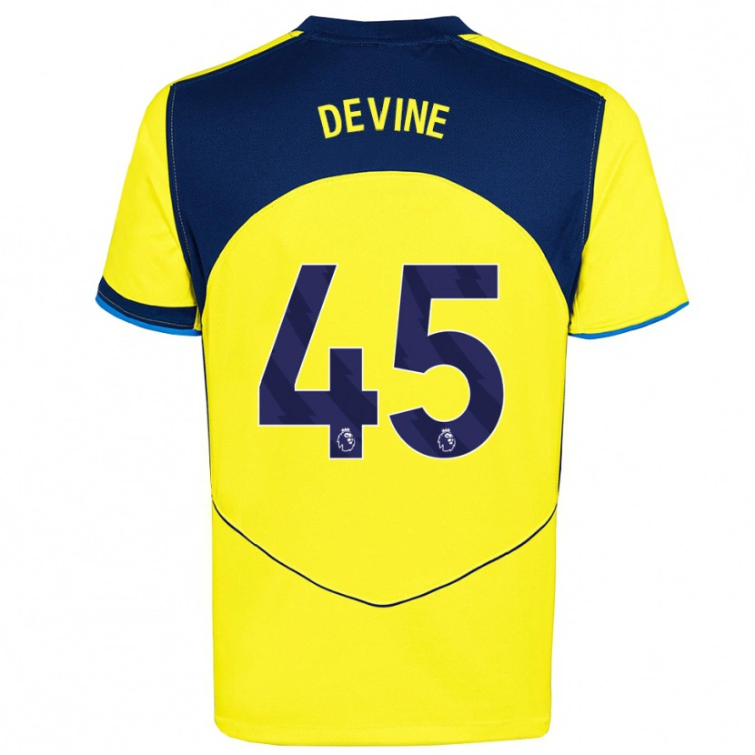 Danxen Kinder Alfie Devine #45 Gelb Marineblau Ausweichtrikot Trikot 2025/26 T-Shirt Österreich