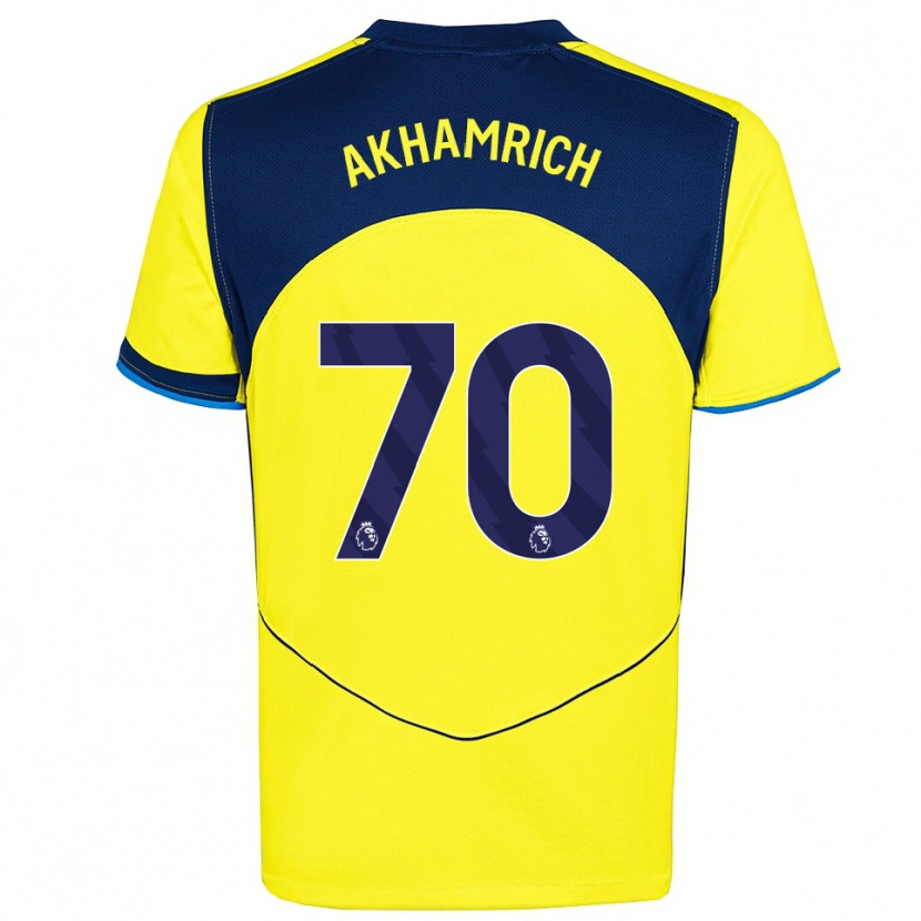 Danxen Kinder Yusuf Akhamrich #70 Gelb Marineblau Ausweichtrikot Trikot 2025/26 T-Shirt Österreich
