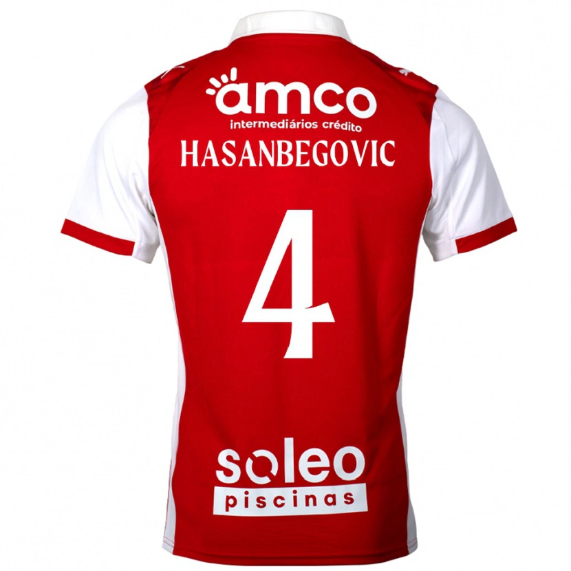 Danxen Herren Melisa Hasanbegović #4 Rot Weiß Heimtrikot Trikot 2025/26 T-Shirt Österreich