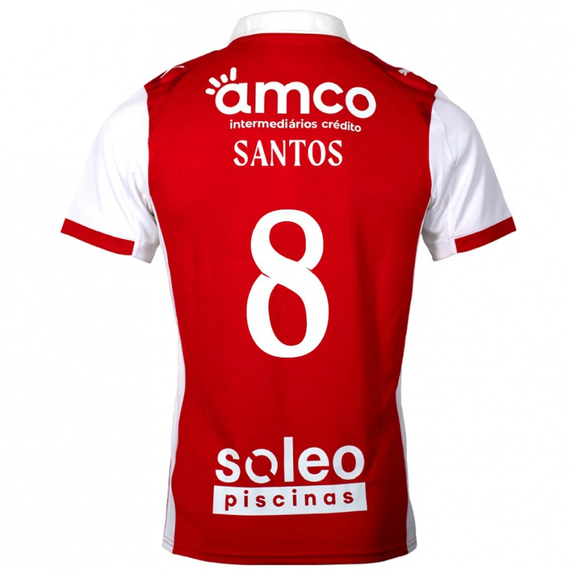 Danxen Herren Vicente Santos #8 Rot Weiß Heimtrikot Trikot 2025/26 T-Shirt Österreich
