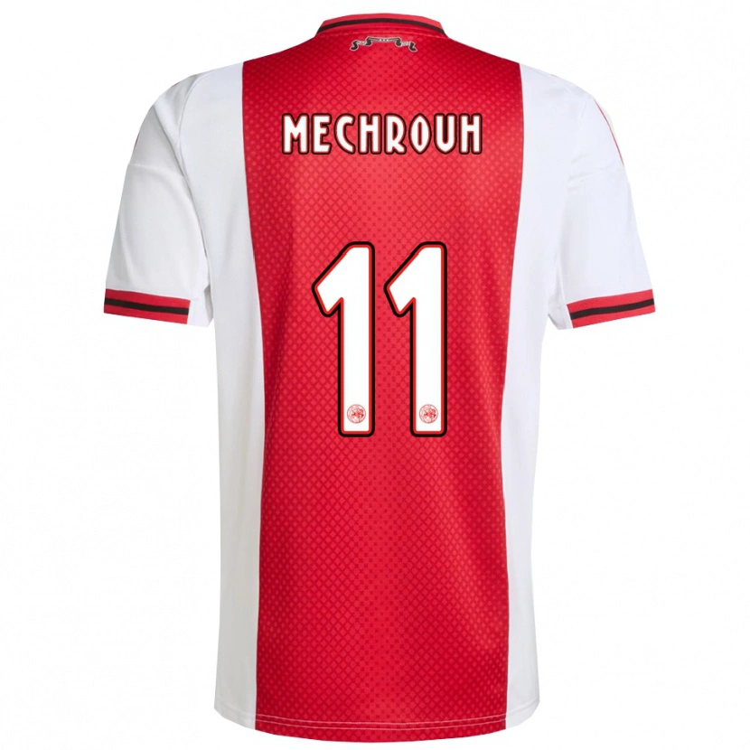 Danxen Herren Elias Mechrouh #11 Rot Weiß Heimtrikot Trikot 2025/26 T-Shirt Österreich