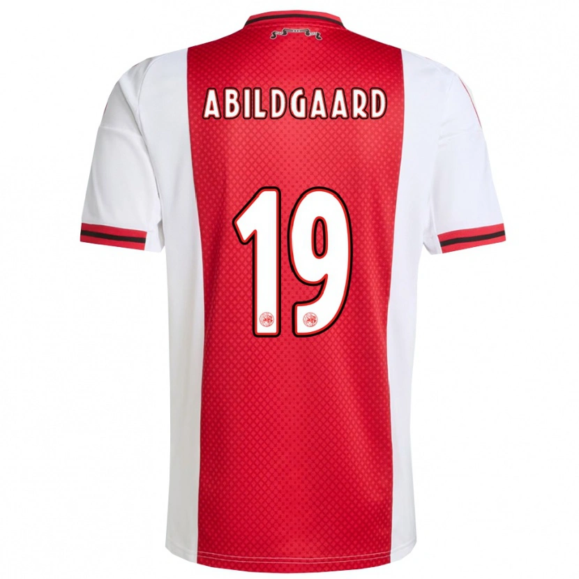 Danxen Herren Lasse Abildgaard #19 Rot Weiß Heimtrikot Trikot 2025/26 T-Shirt Österreich