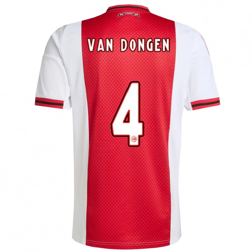 Danxen Herren Bram Van Dongen #4 Rot Weiß Heimtrikot Trikot 2025/26 T-Shirt Österreich