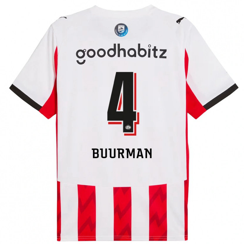 Danxen Herren Veerle Buurman #4 Rot Weiß Heimtrikot Trikot 2025/26 T-Shirt Österreich