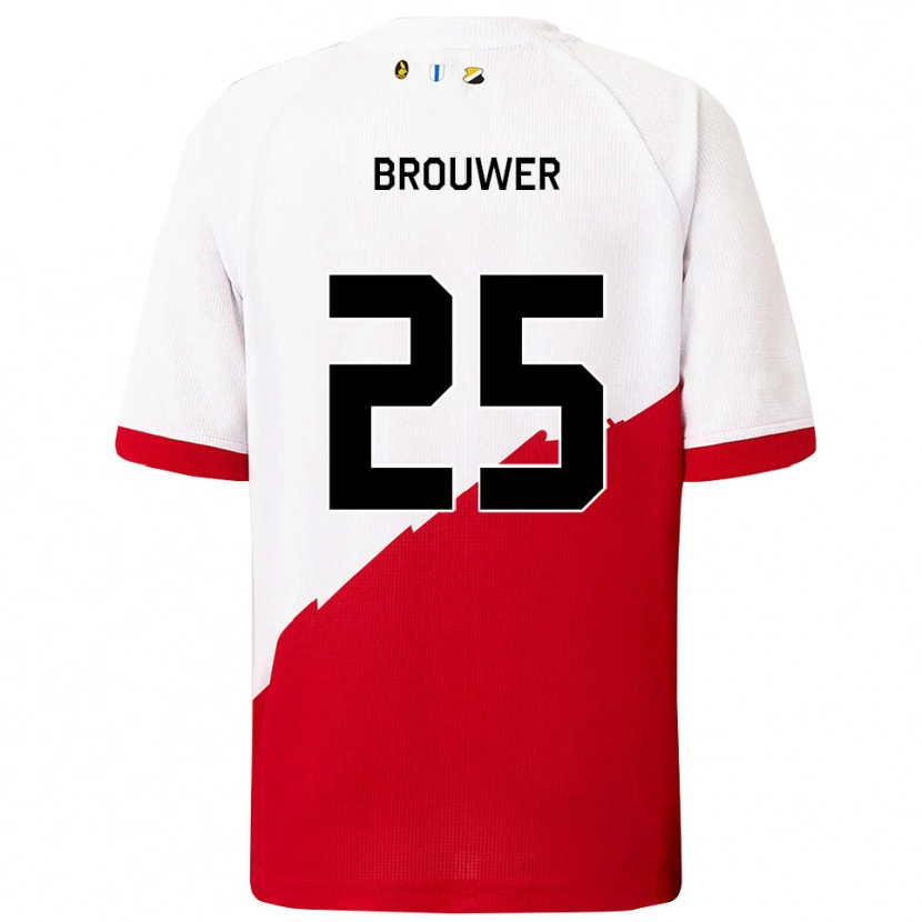 Danxen Herren Michael Brouwer #25 Weiß Rot Heimtrikot Trikot 2025/26 T-Shirt Österreich