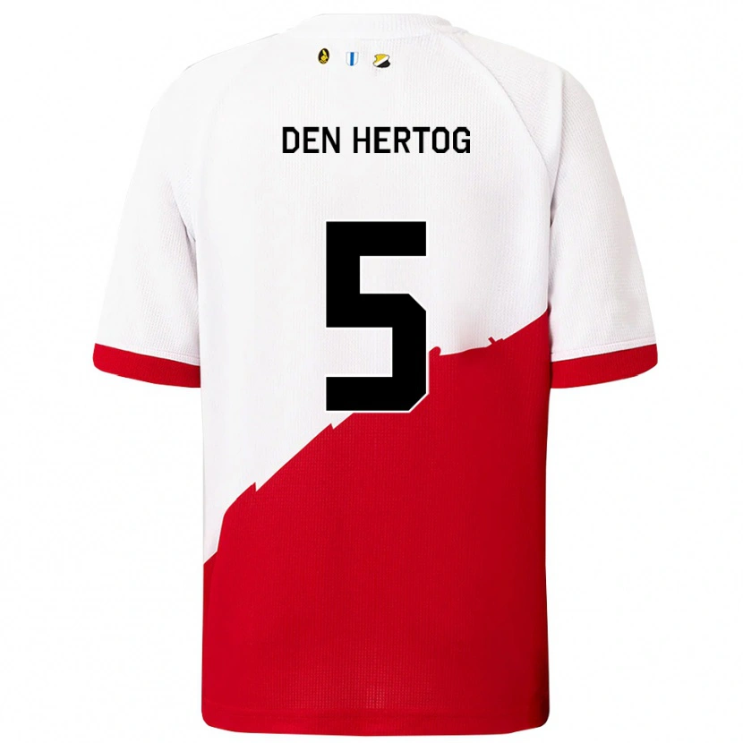 Danxen Herren Mees Den Hertog #5 Weiß Rot Heimtrikot Trikot 2025/26 T-Shirt Österreich
