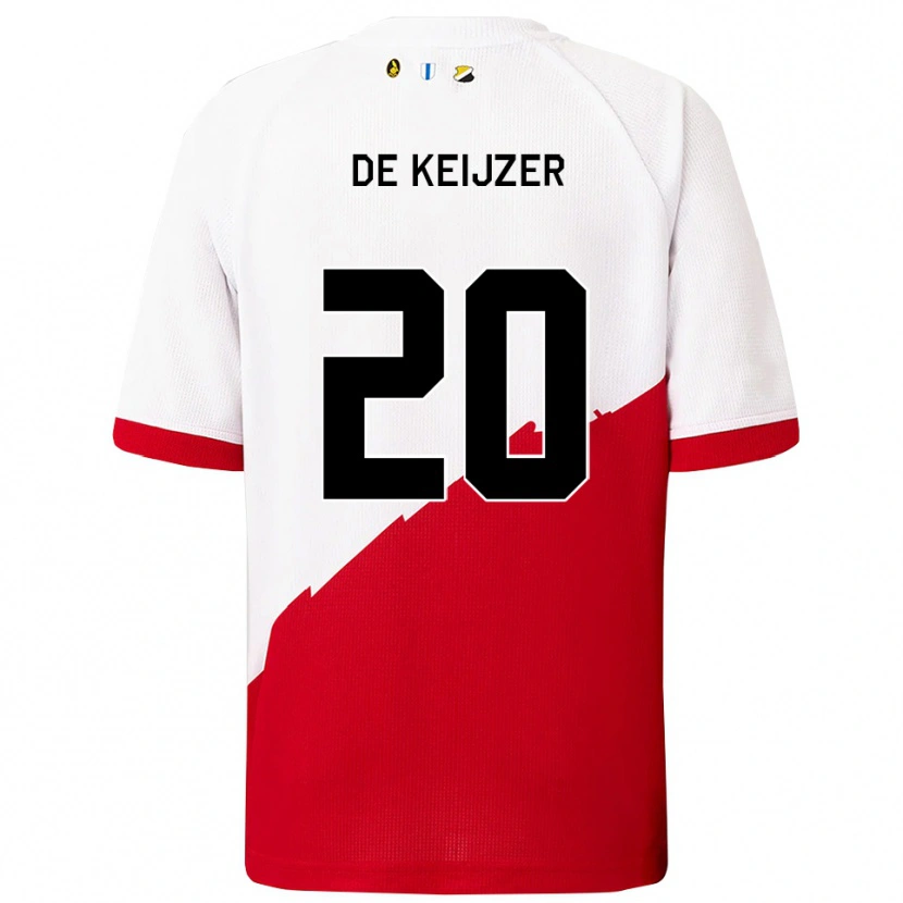 Danxen Herren Lotje De Keijzer #20 Weiß Rot Heimtrikot Trikot 2025/26 T-Shirt Österreich