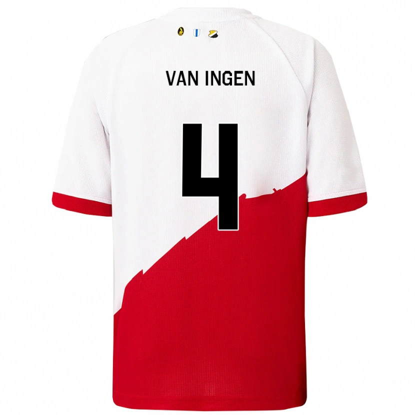 Danxen Herren Thijs Van Ingen #4 Weiß Rot Heimtrikot Trikot 2025/26 T-Shirt Österreich