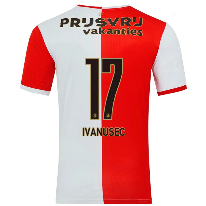 Danxen Herren Luka Ivanusec #17 Rot Weiß Heimtrikot Trikot 2025/26 T-Shirt Österreich