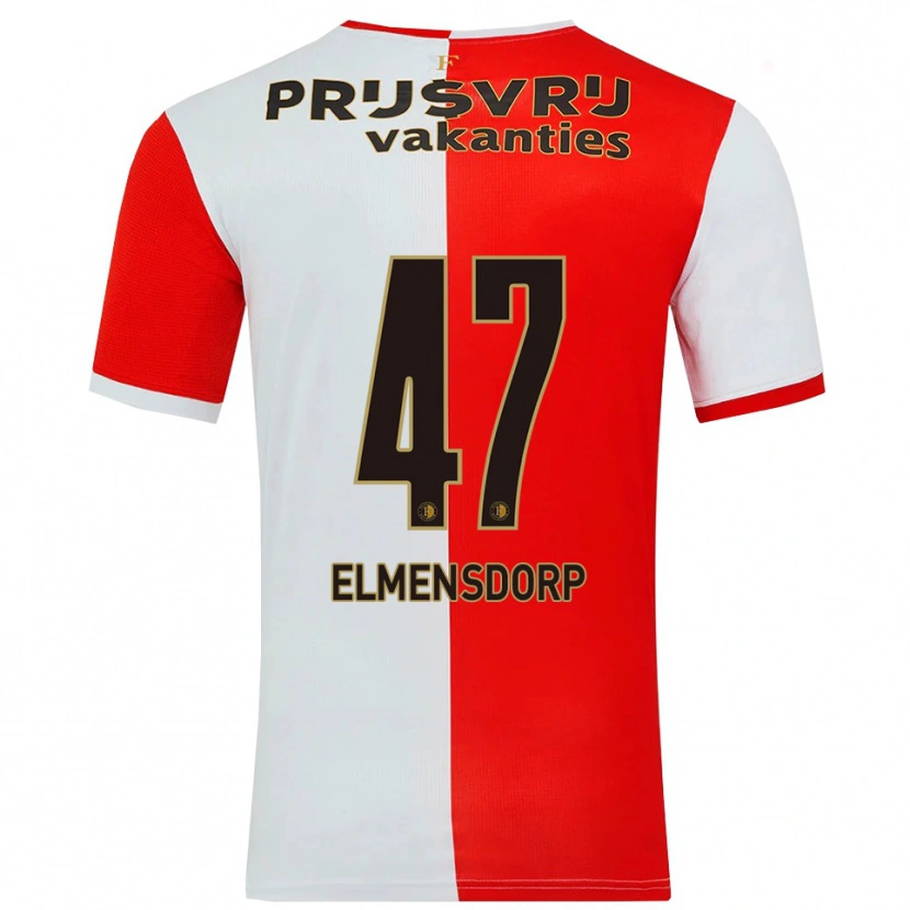 Danxen Herren Paris Elmensdorp #47 Rot Weiß Heimtrikot Trikot 2025/26 T-Shirt Österreich
