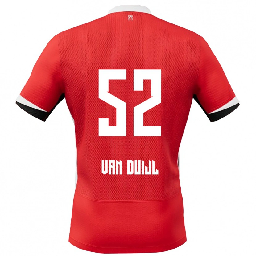 Danxen Herren Billy Van Duijl #52 Rot Weiß Heimtrikot Trikot 2025/26 T-Shirt Österreich