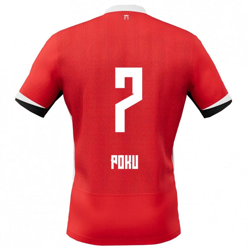 Danxen Herren Ernest Poku #7 Rot Weiß Heimtrikot Trikot 2025/26 T-Shirt Österreich
