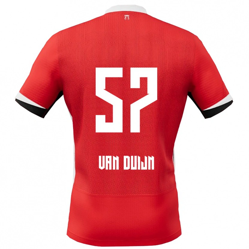 Danxen Herren Sem Van Duijn #57 Rot Weiß Heimtrikot Trikot 2025/26 T-Shirt Österreich