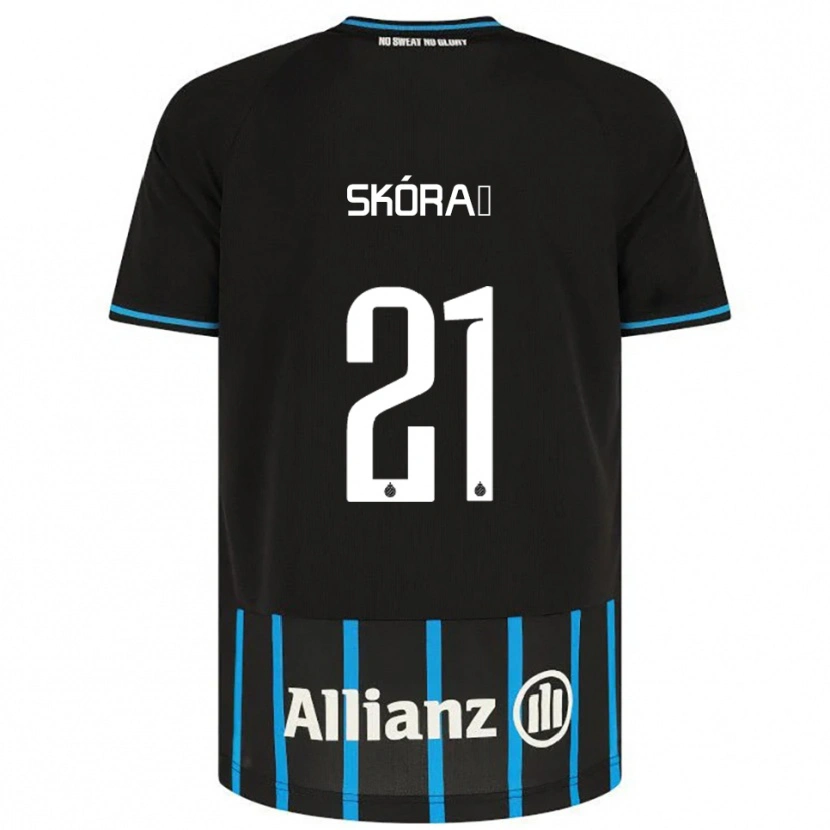 Danxen Herren Michal Skoras #21 Schwarz Blau Heimtrikot Trikot 2025/26 T-Shirt Österreich