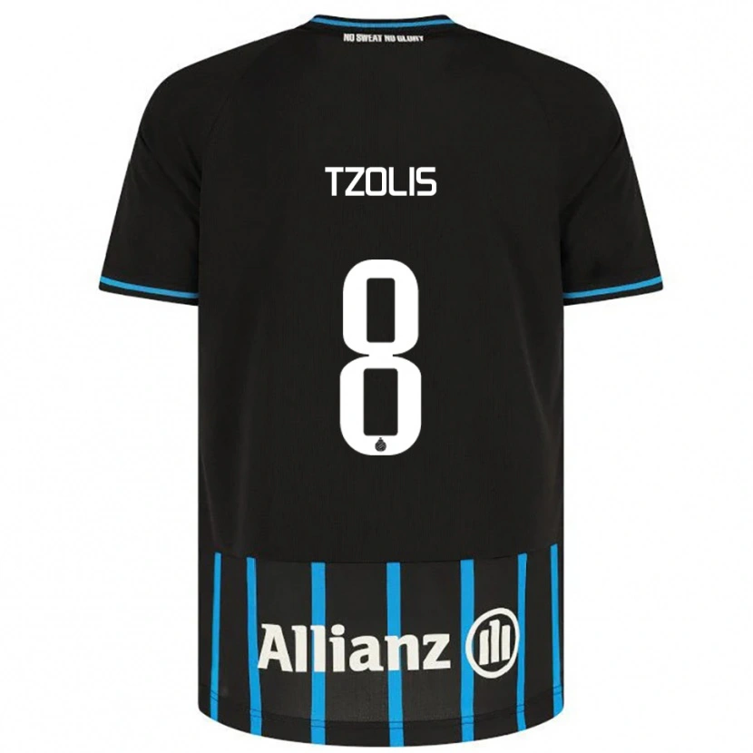 Danxen Herren Christos Tzolis #8 Schwarz Blau Heimtrikot Trikot 2025/26 T-Shirt Österreich