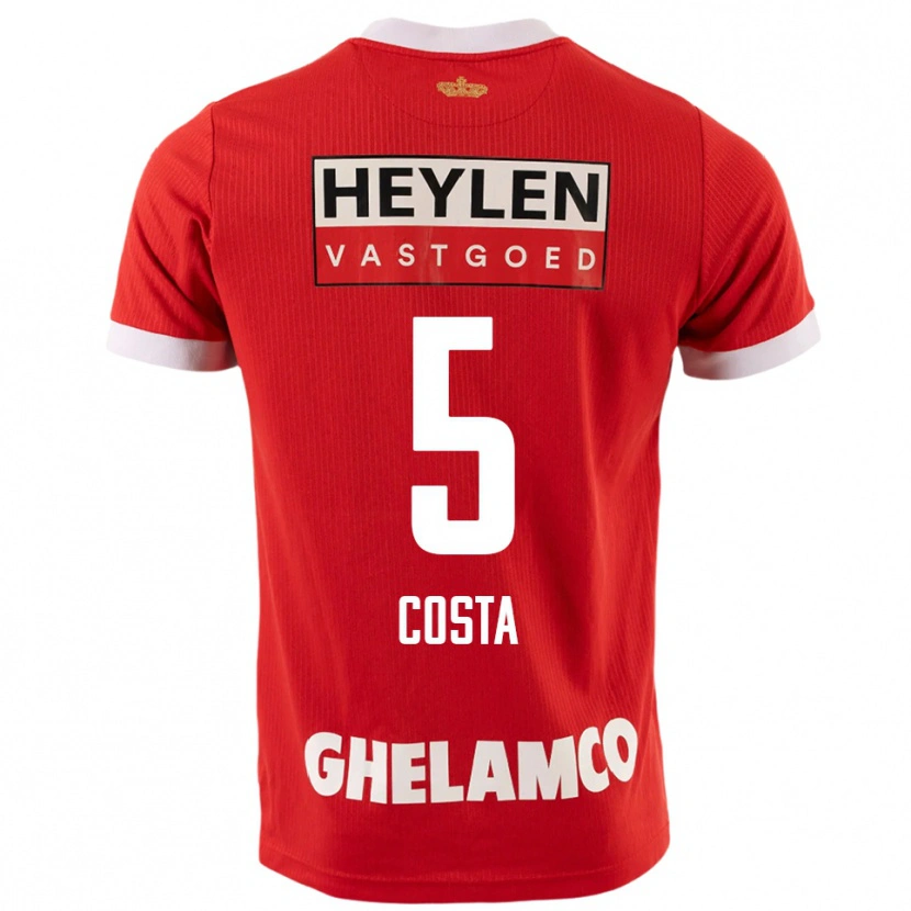 Danxen Herren Ayrton Costa #5 Rot Weiß Heimtrikot Trikot 2025/26 T-Shirt Österreich