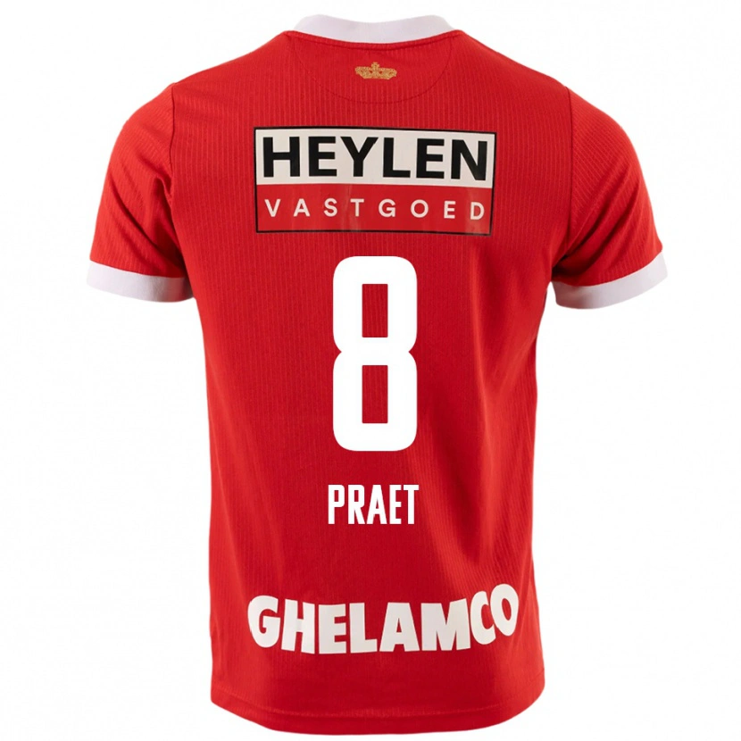 Danxen Herren Dennis Praet #8 Rot Weiß Heimtrikot Trikot 2025/26 T-Shirt Österreich
