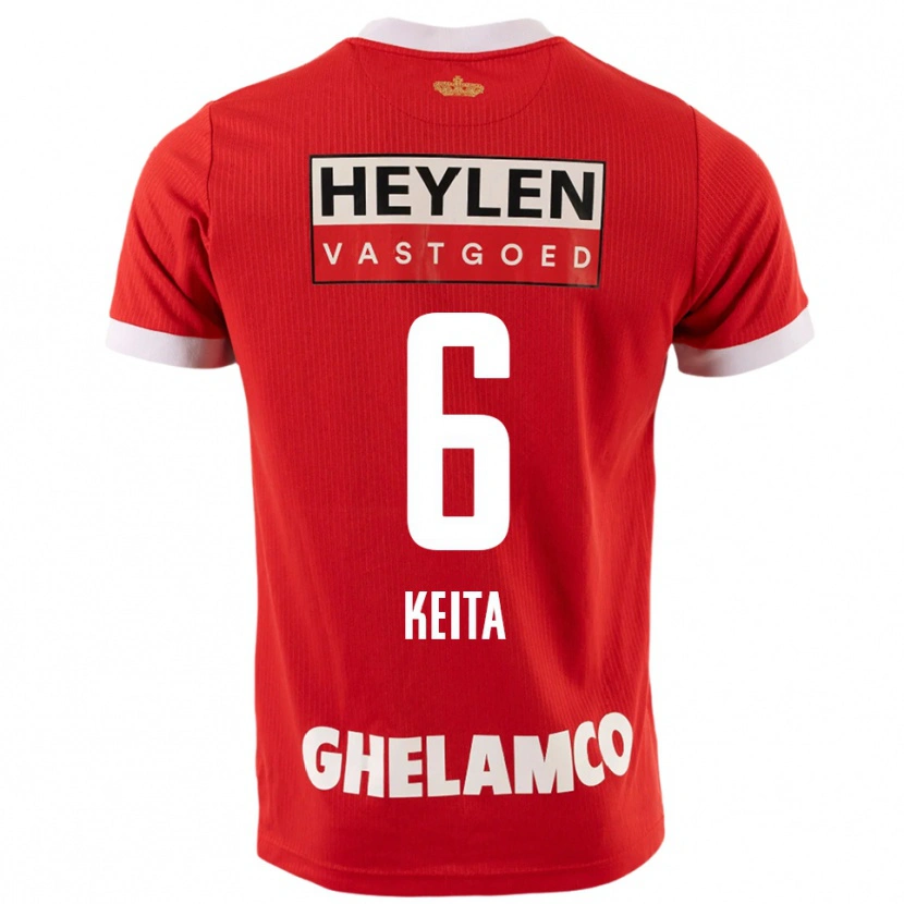 Danxen Herren Thierno Keita #6 Rot Weiß Heimtrikot Trikot 2025/26 T-Shirt Österreich