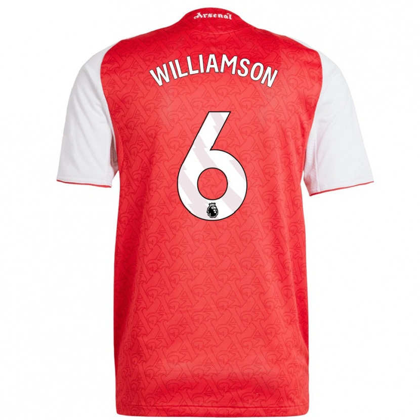 Danxen Herren Leah Williamson #6 Rot Weiß Heimtrikot Trikot 2025/26 T-Shirt Österreich