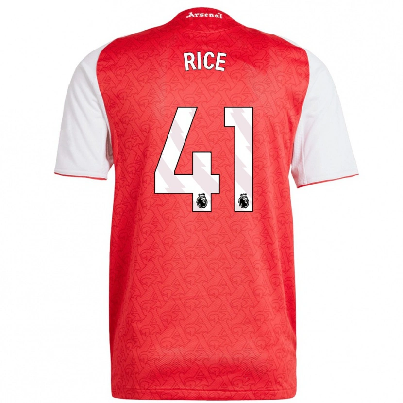 Danxen Herren Declan Rice #41 Rot Weiß Heimtrikot Trikot 2025/26 T-Shirt Österreich